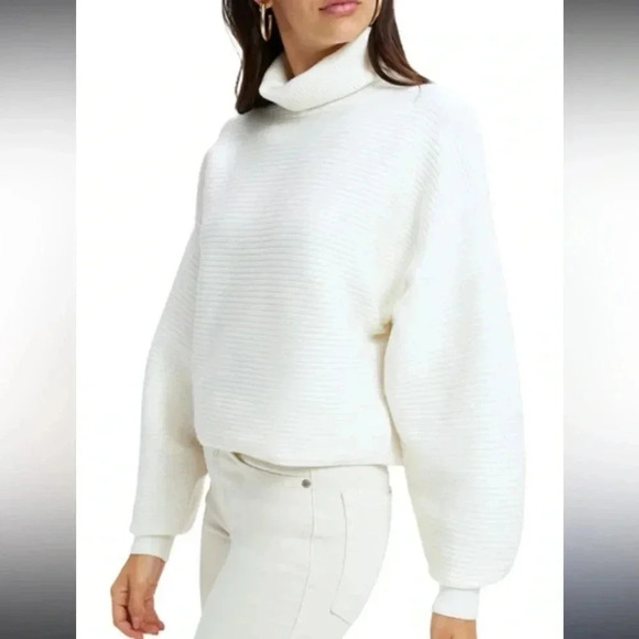 Good American Wide Rib Crop Pullover Sweater Size XS - Picture 3 of 7